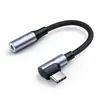 Cabo Adaptador de Cotovelo para Fone de Ouvido Tipo-C para 3,5mm, Adaptador Digital DAC, Adequado para Apple 15, Samsung, Huawei