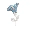 Broche de Lirio Azul Electroplateado de Dos Tonos de Gama Alta, Elegante y Atmosférico Broche de Ramo de Piedras, Accesorios de Ramillete para Mujer
