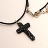 Aliexpress Temu Colar de Cruz Acrílica Transfronteiriça com Cordão Preto Colar de Alta Qualidade para Mulheres Novo Modelo 2026