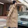Abrigo de Algodón para Mujer 2026 Nuevo Estilo de Invierno con Capucha Desmontable, Chaqueta Larga Gruesa de Algodón por Encima de la Rodilla, Ropa de Abrigo de Algodón para Mujer