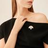 Broche geométrico en forma de abanico con personalidad europea y americana, diseño ligero y lujoso, alfiler para camisa con microincrustaciones de circonita, accesorios de alta gama.
