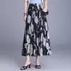 Saias de Verão Femininas, Novo Estilo 2026, Elegantes Afuniladas na Cintura, Emagrecedoras, Saias Florais de Chiffon Acima do Joelho
