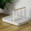 Estante para tazas estilo chino, estante de almacenamiento para tazas, estante colgante para tazas de vidrio, estante para tazas de té boca abajo, estante para vasos de agua de sala de estar