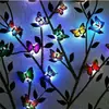 Pegatinas de mariposas luminosas para dormitorio y sala de estar, pared de fondo autoadhesiva con luz electrónica LED, decoración linda y romántica de escena navideña