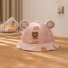 Chapéu de bebê verão novo estilo coreano desenho animado urso onda ponto guarda-sol chapéu pescador malha respirável protetor solar infantil chapéu