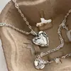 Colar Corrente de Porco Nariz Coração Textura Estilo Coreano Corrente de Suéter Feminino Novo Design de Nicho Simples de Alta Qualidade Versátil