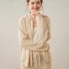 Cardigan de Cachemir de Lujo Suelto Perezoso Accesible para Mujer con Capucha Retorcida y Cremallera de Lana Chaqueta de Punto Nueva Otoño e Invierno 2025