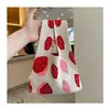 Bolsa de Teléfono Móvil Tejida para Mujer, Bolso Suave Tejido de Color Dopamina, Bolso de Mano Coreano Estilo Ins de Color Contrastante con Forma de Corazón