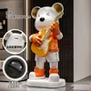 Figurita de Oso Guitarrista Alcancía Altavoz Bluetooth Tamaño Grande Sala de Estar Mueble de TV Grande de Pie Regalo de Inauguración de Casa