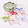 Cabeça de Flor Artificial de Clematis Flor Falsa Flor DIY Grampo de Cabelo para Franja de Mulheres Clipe Lateral Cabeça de Flor de Lírio Tridimensional