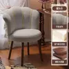 Silla de tocador estilo mediados de siglo, madera maciza, giratoria, para tocador de dormitorio de niñas, con respaldo, taburete retro, lujo ligero