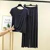 Traje de Pantalón Corto de Manga Corta de Modal Ropa de Casa Verano para Mujer Camiseta Suelta Delgada Pijama Puede Ser Informal Conjunto de Dos Piezas