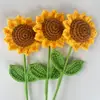 Flores de Lã Feitas à Mão, Girassóis, Flores Artificiais, Girassóis de Crochê Prontos, Presentes para o Dia dos Professores Atacado