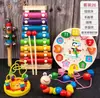 Instrumento Musical Infantil de Oito Tons Enfiando Relógio de Anel Conjunto de Quatro Peças Placa em Forma de Coluna Minhoca Torcida Brinquedos Educativos para Bebês Atacado