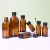 Frasco de Óleo Essencial Marrom de 50ml com Tampa Pincel em Estoque do Fabricante, Frasco de Cola Vazio, Frasco de Esmalte, Frasco Marrom com Pincel, Frasco Reabastecível