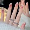 Nail art usar unha mão gelo através de olho de gato francês pasta de unha quebrada broca branca falsa unha patch unha peça atacado