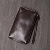 Nueva Bolsa de Mano de Cuero Genuino para Hombre de la Fábrica Luojia Billetera Larga de Cuero Suave para Mujer Bolso de Teléfono Móvil de Piel de Vaca Simple de Moda