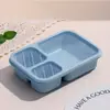 Caixa de almoço de palha de trigo com três compartimentos, caixa de almoço para estudante e trabalhador de escritório, combinação equilibrada, caixa de almoço plástica isolada de grande capacidade