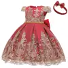 Vestido Infantil Más Vendido de Amazon Vestido de Princesa con Encaje Ropa Infantil de Comercio Exterior Vestido con Lazo [Venta de Liquidación]