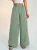 2026 Sitio independiente de comercio exterior transfronterizo europeo y americano Amazon pantalones de pierna ancha de color liso de moda nueva con cintura elástica para mujer
