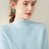 Suéter de Cachemira para Mujer Otoño/Invierno 2026 con Cuello Medio Alto, Diseño Versátil, Suéter de Punto de Lana como Capa Interior