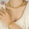 Tendencia de moda entrelazado Europeo y Americano exagerado hip-hop chicas sexys cadena gruesa Collar pulsera conjunto de joyería para mujer Venta al por mayor