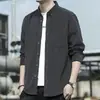 Estilo Hong Kong, camisa fina de primavera 2025, camisa casual nueva holgada de manga larga estilo japonés con bolsillos, versátil