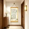 Pintura Pendurada em Rolo de Caligrafia "Serenidade do Coração", Novo Estilo Zen Chinês, Serenidade do Coração e Longevidade, Pintura Decorativa para Sala de Estar