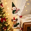 Nuevos Clips para Cortinas de Papá Noel y Muñeco de Nieve con Velcro, Soportes de Cortina Navideños Tejidos Rojos y Verdes, Decoraciones para el Hogar
