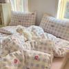 Juego de cuatro piezas de hilo arrugado de capoc de Yun Gan Dormitorio de estudiantes Funda nórdica doble Ropa de cama para el hogar Juego de tres piezas de sábana