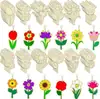 Rebanada de Madera DIY Adorno de Flor en Blanco Color Madera Natural Kit de Materiales para Educación Temprana Pieza para Colgar Corte Láser de Madera Soporte Pintado a Mano