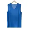 Camiseta sin mangas de cuello en V para hombre Verano Nuevo Seda de hielo Tirantes anchos Chaleco 180g Mejorado Transpirable de secado rápido Chaleco base