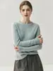 Suéter de Cachemira para Mujer, Suéter de Punto con Cuello Redondo, Otoño e Invierno, Nuevo Clásico, Versátil, Color Sólido, Suéter Básico, Estilo Simple Diario
