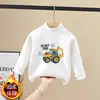 Camiseta de Manga Larga para Niños Otoño/Invierno Forro Polar Doble Cara Ropa Interior para Niños Muy Bonita Casual Estampado de Dibujos Animados