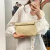 Bolsos para Mujer 2025 Verano Nuevo Estilo Vacacional Bolso de Mano de Paja Bolso Cuadrado Pequeño Bolso Cruzado al Hombro Bolso Femenino Transfronterizo