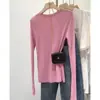 Entrega exclusiva: Camiseta casual de manga larga holgada para mujer, top fino de verano con protección solar, top versátil de color liso