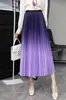 Falda plisada degradada de corte ajustado clásica versátil para mujer, primavera y verano, con caída, ajustada, que cubre la cadera, falda grande de carácter A, organza