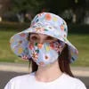Chapéu de Sol Novo Estilo, Chapéu de Pescador, Chapéu com Máscara Integrada, Chapéu de Sol Versátil com Proteção UV para o Verão, Proteção Solar e Cobertura Facial