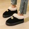 Pantuflas cálidas de algodón con forro grueso de pelo, estilo pareja, para uso en casa, interior, felpudas y engrosadas, pantuflas de algodón de invierno para mujer, transfronterizo