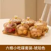 Plato de Frutas Secas Lujo Ligero Plato de Snacks Transparente Redondo Plato con Compartimentos para Frutas Caja de Dulces de Plástico con Tapa Ktv Comercial