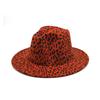 Sombrero de Fieltro con Estampado de Leopardo Nuevo Estilo Británico Europeo y Americano Sombrero de Caballero para Pareja Sombrero de Jazz Cálido de Lana para Hombre y Mujer