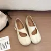 Zapatos Mary Jane Plateados Retro Franceses para Mujer 2026 Nuevos Planos de Una Correa Punta Redonda Suela Suave Zapatos Individuales para Viajar con Falda