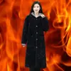 Abrigo de Algodón Grueso Forrado de Polar para Hombre Invierno Lobo del Norte Casual Largo Por Encima de la Rodilla Ropa de Trabajo Ropa para el Hogar
