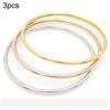 Aço inoxidável 3mm diâmetro do fio fio redondo 55mm diâmetro interno anel liso sem boca de solda sobreposição pequena circunferência da mão pulseira de menina