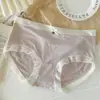 Braguitas de Triángulo para Niña de Algodón Puro Sin Costuras, Antibacterianas, Borde de Encaje Simple, Transpirables, Cintura Media, Lazo Dulce