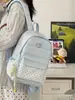Mochila com padrão de onda do mar suave e vibe atmosférica, estilo ins coreano, doce e jovial, adequada para compras e passeios