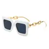 Óculos de sol de cadeia quadrada 2023 European and American large frame ins sunglasses Internet celebrity retro moda personalizada óculos de sol para mulheres