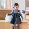 Roupas Infantis Yinke Vestido para Meninas Inverno Novo Estiloso Bolinhas Desenho Animado Macacão Vestido Infantil Saia de Bebê Classe A