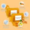 Sabonete Kojic de Cúrcuma e Limão, Barra de Sabonete Kojic de Cúrcuma e Limão Honey Glow, Sabonete Orgânico de Cúrcuma para Rosto e Corpo, Sabonete para Cuidados com a Pele para Todos os Tipos de Pele, Limpeza Profunda Hidratante