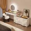 2026 Nuevo Tocador de Madera Maciza Dormitorio Simple Moderno Pequeño Estilo Crema Mesita de Noche Mesa de Maquillaje Tocador Gabinete Integrado